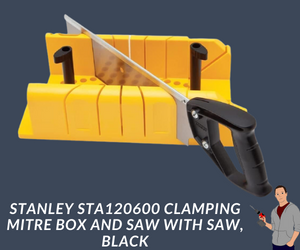 Stanley STA120600 Clamping Mitre Box and Saw with Saw, Black