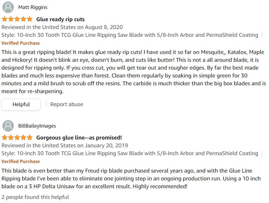 Glue line rip blade reviews